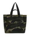 Allsaints Womens Camo Green Izzy Camouflage-print Knitted Recycled-polyester Tote Bag In Camo Green