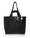 Allsaints Womens Black Izzy Logo-print Leather Tote Bag In Black