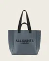 Allsaints Izzy Large Logo Knitted Tote Bag In Gray
