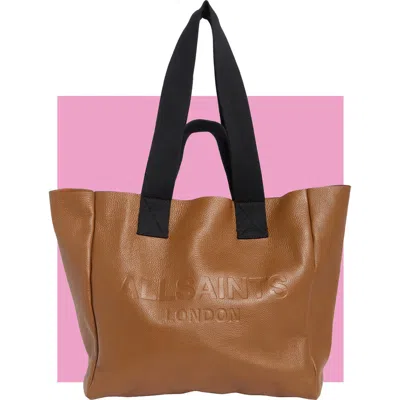 Allsaints Izzy Leather Tote In Sepia Brown