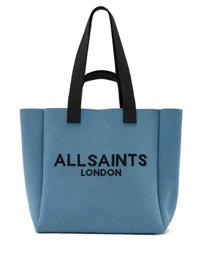 Allsaints Izzy Logo-detail Tote Bag In Blue