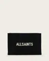 Allsaints Izzy Logo Knitted Clutch In Black