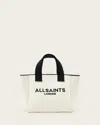 Allsaints Izzy Logo Print Knitted Mini Tote Bag In White