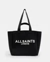 Allsaints Izzy Large Logo Knitted Tote Bag In Black