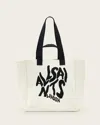 Allsaints Izzy Orlando Logo Knitted Tote Bag In White