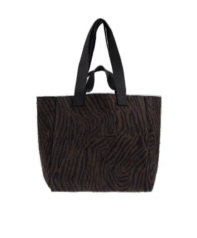 Allsaints Izzy Patterned Tote Bag In Brown