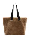 Allsaints Izzy Reversible Shearling Tote Bag In Brown