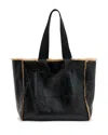 Allsaints Izzy Shearling Leather Tote In Teddy Brown