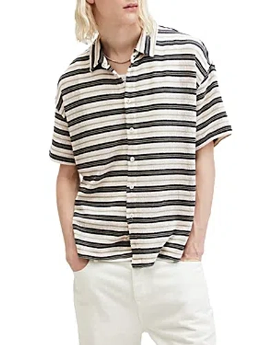 Allsaints Jackson Relaxed Fit Short Sleeve Shirt In Chalk White