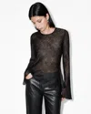 Allsaints Jada Sheer Silk Top In Black