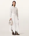 Allsaints Jade Embroidered Bomber Jacket In White