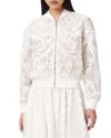 Allsaints Jade Embroidered Bomber Jacket In White