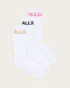 Allsaints Jae Logo Socks White Multi Pack,