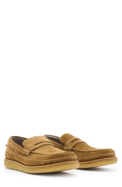 Allsaints Jago Suede Penny Loafer In Tan