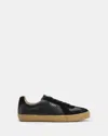 Allsaints Jaimee Low Top Leather Sneakers In Black/gum