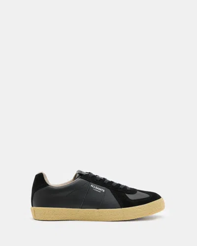 Allsaints Jaimee Low Top Leather Trainers In Black