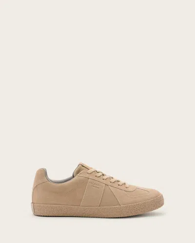 Allsaints Jaimee Low Top Leather Trainers In Sand Brown