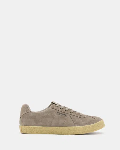 Allsaints Jaimee Low Top Suede Trainers In Taupe Grey