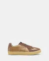 Allsaints Jaimee Metallic Leather Sneakers In Bronze Brown
