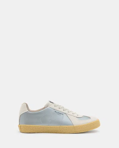 Allsaints Jaimee Metallic Leather Sneakers In Silver