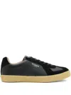 Allsaints Womens Black Jaimee Logo-embossed Leather Low-top Trainers In Schwarz
