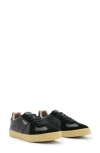 Allsaints Womens Black Jaimee Logo-embossed Leather Low-top Trainers In Black