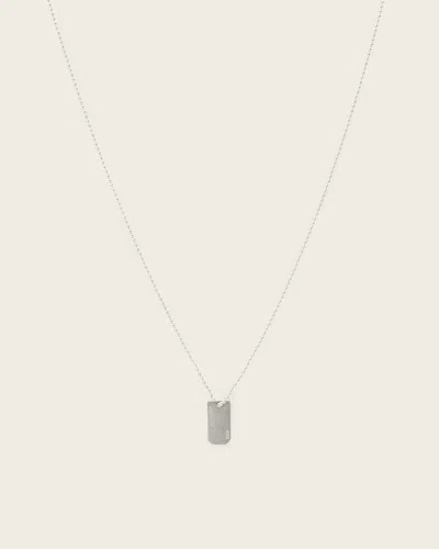 Allsaints Jake Dog Tag Necklace In Metallic