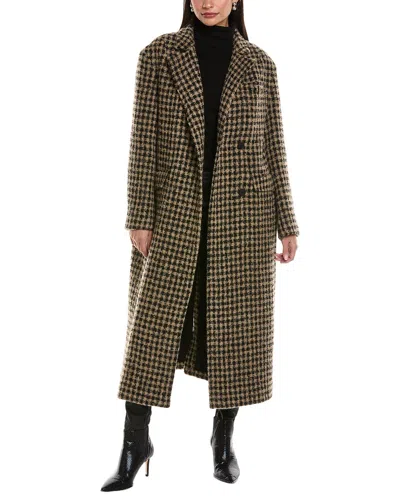 Allsaints James Check Wool-blend Jacket In Brown