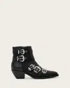 Allsaints Jane Leather Buckle Boots In Multi