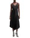 Allsaints Jax 2-in-1 Pleated Maxi Dress In Black