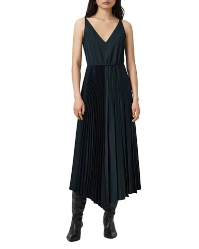 Allsaints Jax 2-in-1 Pleated Maxi Dress In Black