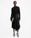Allsaints Jax 2-in-1 Pleated Maxi Dress In Black