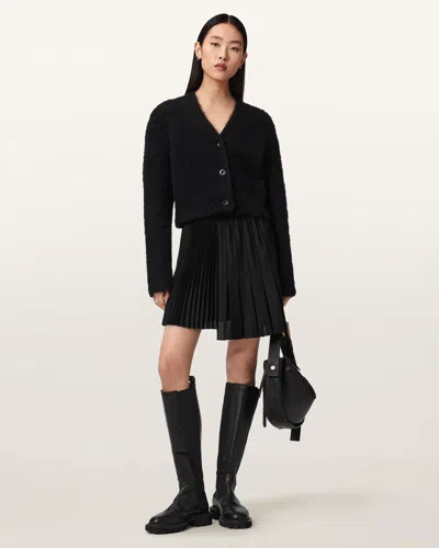 Allsaints Jax Asymmetric Mini Skirt In Black