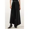 Allsaints Womens Black Jax Pleated Satin Midi Skirt In Black