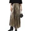 Allsaints Jax Pleated Midi Skirt In Gold