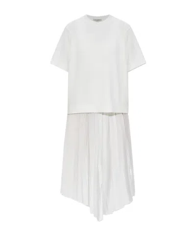 Allsaints Jax Pleated Midi Dress In White
