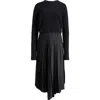 Allsaints Jax 2-in-1 Pleated Maxi Dress In Black