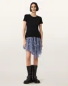 Allsaints Jayde Ruffled Tulle Mini Skirt In Blue