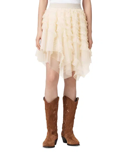 Allsaints Jayde Handkerchief Hem Tulle Skirt In Neutral