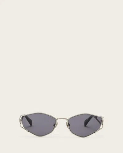 Allsaints Jaye Round Sunglasses In Gray