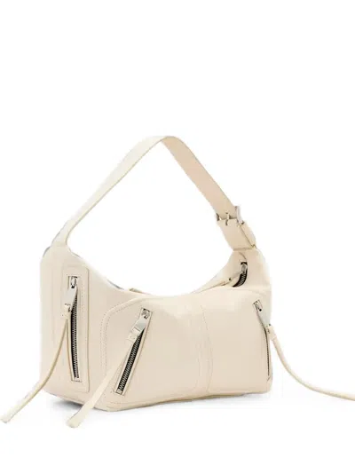 Allsaints Jean Rey Buckle-detail Zip-fastening Shoulder Bag In Neutral