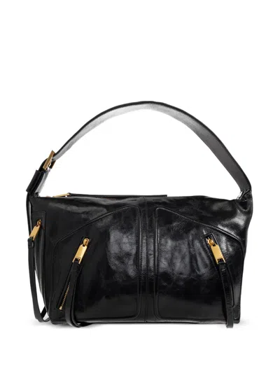 Allsaints Jean Rey Leather Shoulder Bag In Black