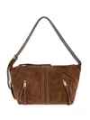 Allsaints Zippered Shoulder Bag In Brown