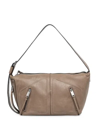 Allsaints Jean Zip-detail Shoulder Bag In Brown
