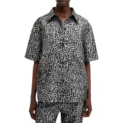 ALLSAINTS ALLSAINTS JEMI LEOPARD PRINT BUTTON-UP SHIRT