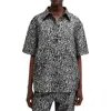 Allsaints Jemi Leopard Print Button-up Shirt In Silver Grey