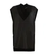 Allsaints Womens Black Bern Stud-embellished Satin And Wool Tank Top In Black