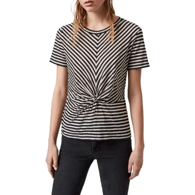 Allsaints Jess Stripe Tee In Black