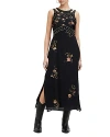 Allsaints Jessie Tanana Floral Print Maxi Dress In Jet Black