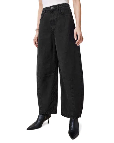 Allsaints Jett Barrel Leg Trousers In Black